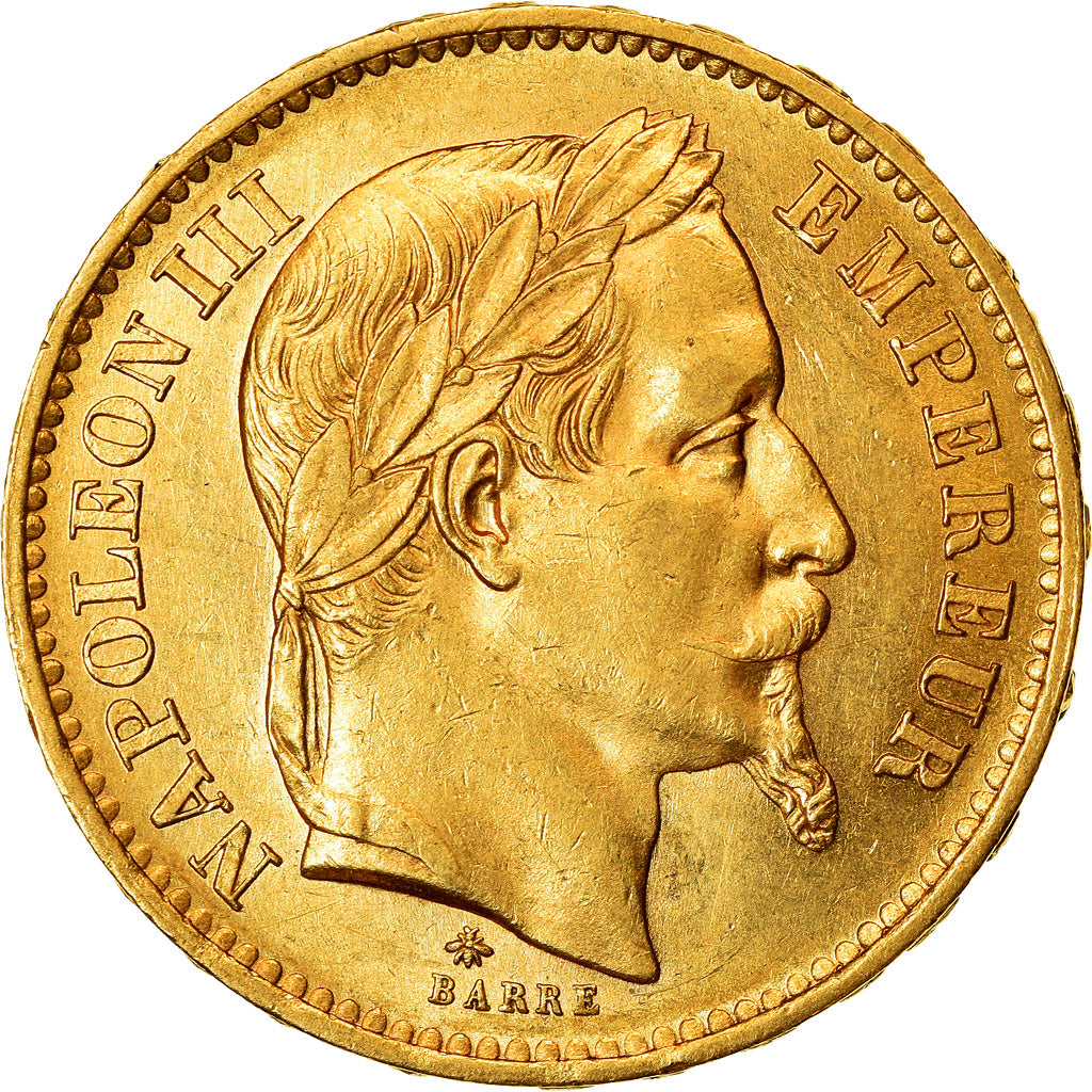 Coin, France, Napoleon III, Napoléon III, 20 Francs, 1868, Paris, MS(60-62)