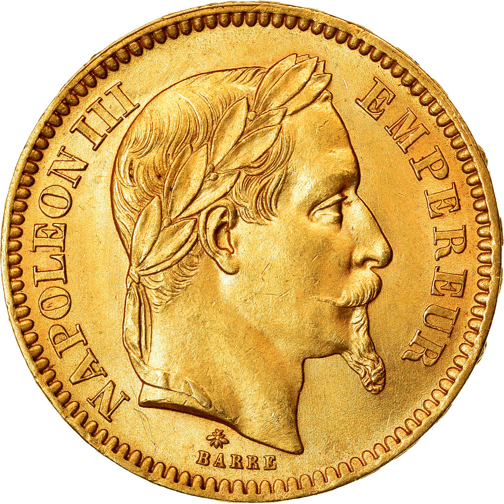 Coin, France, Napoleon III, Napoléon III, 20 Francs, 1865, Paris, MS(60-62)