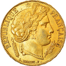 Moneta, Francja, Cérès, 20 Francs, 1851, Paris, AU(55-58), Złoto, KM:762