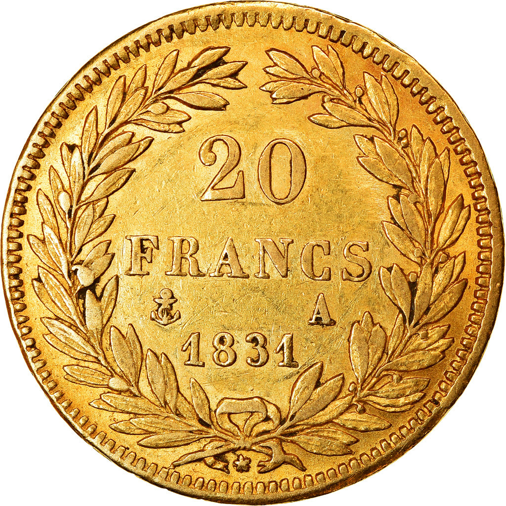 Moneta, Francia, Louis-Philippe, 20 Francs, 1831, Paris, BB+, Oro, KM:739.1