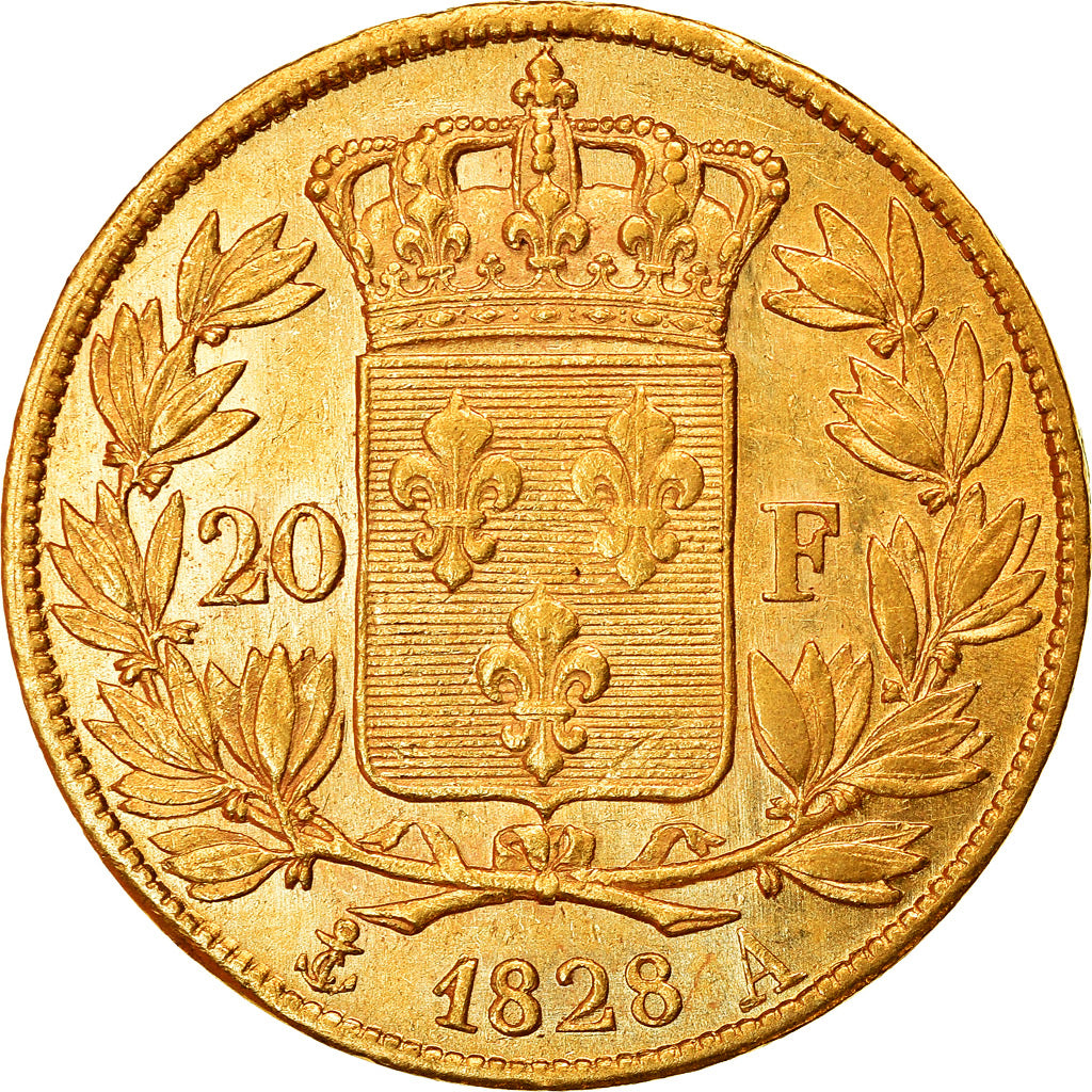 Münze, Frankreich, Charles X, 20 Francs, 1828, Paris, VZ, Gold, KM:726.1