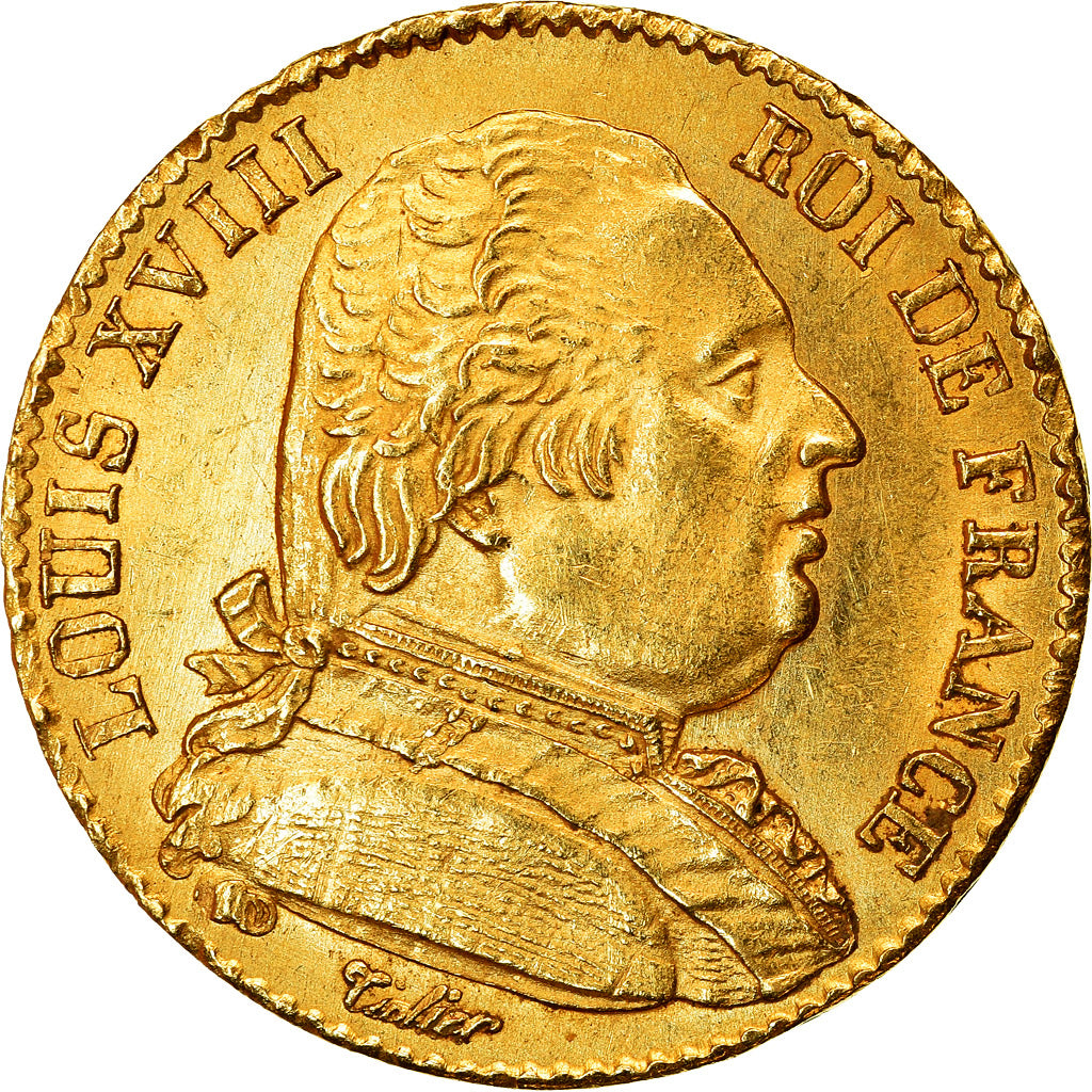 Moneta, Francia, Louis XVIII, Louis XVIII, 20 Francs, 1815, Paris, SPL, Oro