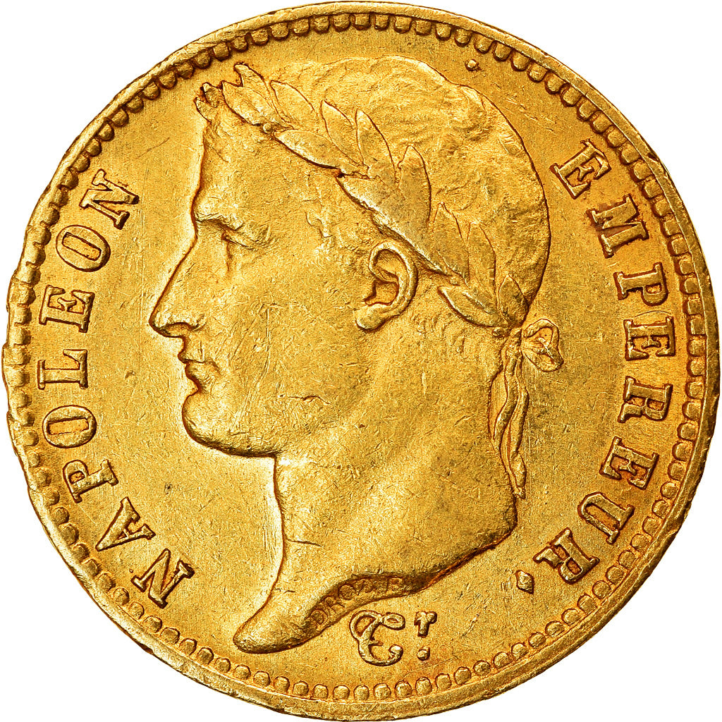 Moeda, França, Napoléon I, 20 Francs, 1809, Paris, EF(40-45), Dourado