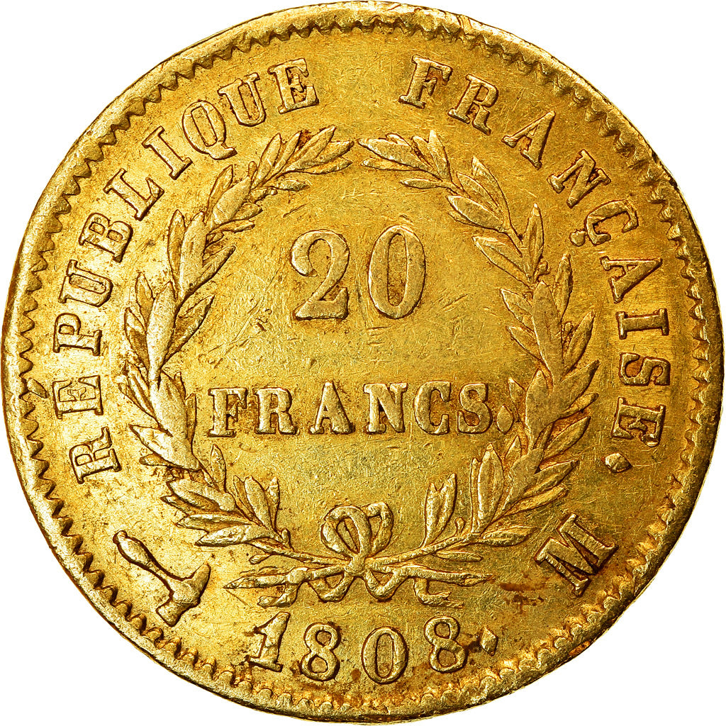 Coin, France, Napoléon I, 20 Francs, 1808, Toulouse, EF(40-45), Gold, KM:687.3