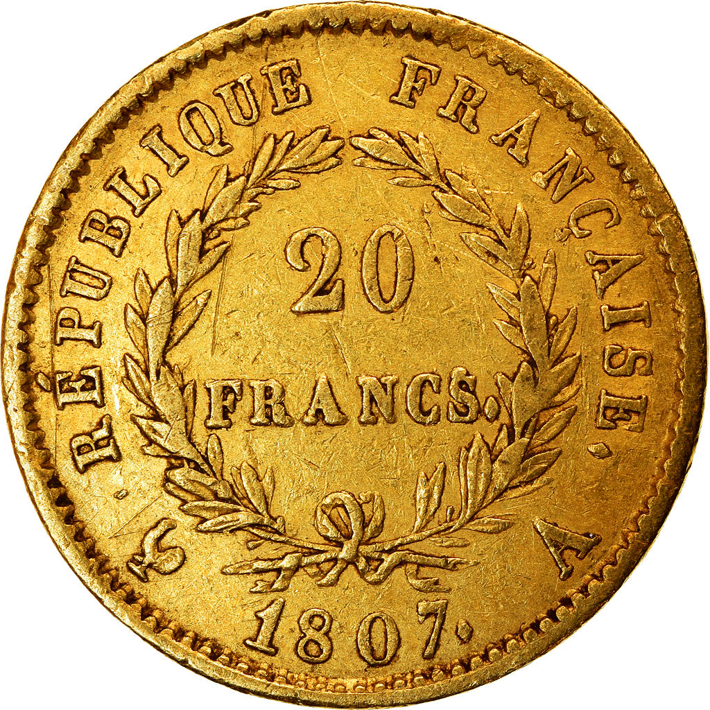 Monnaie, France, Napoléon I, 20 Francs, 1807, Paris, TTB, Or, Gadoury:1024