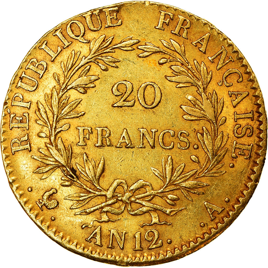 Coin, France, Napoléon I, 20 Francs, An 12, Paris, AU(55-58), Gold, KM:651