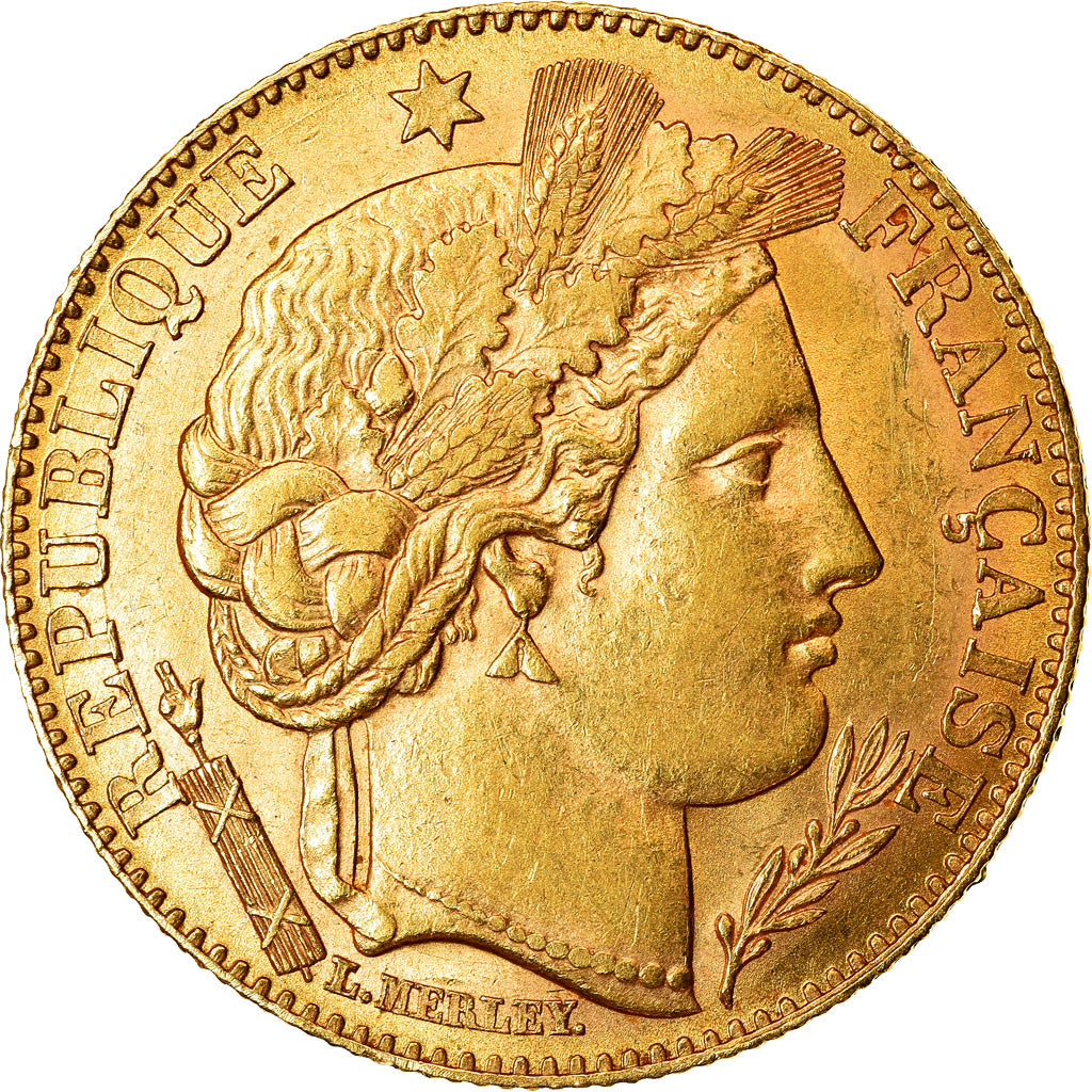Moeda, França, Cérès, 10 Francs, 1896, Paris, AU(55-58), Dourado, KM:830
