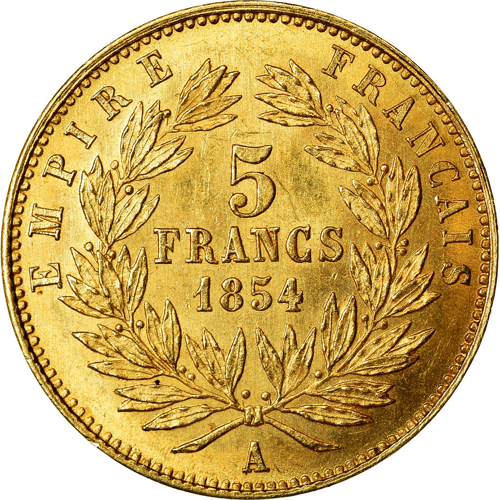 Monnaie, France, Napoleon III, 5 Francs, 1854, Paris, Petit Module