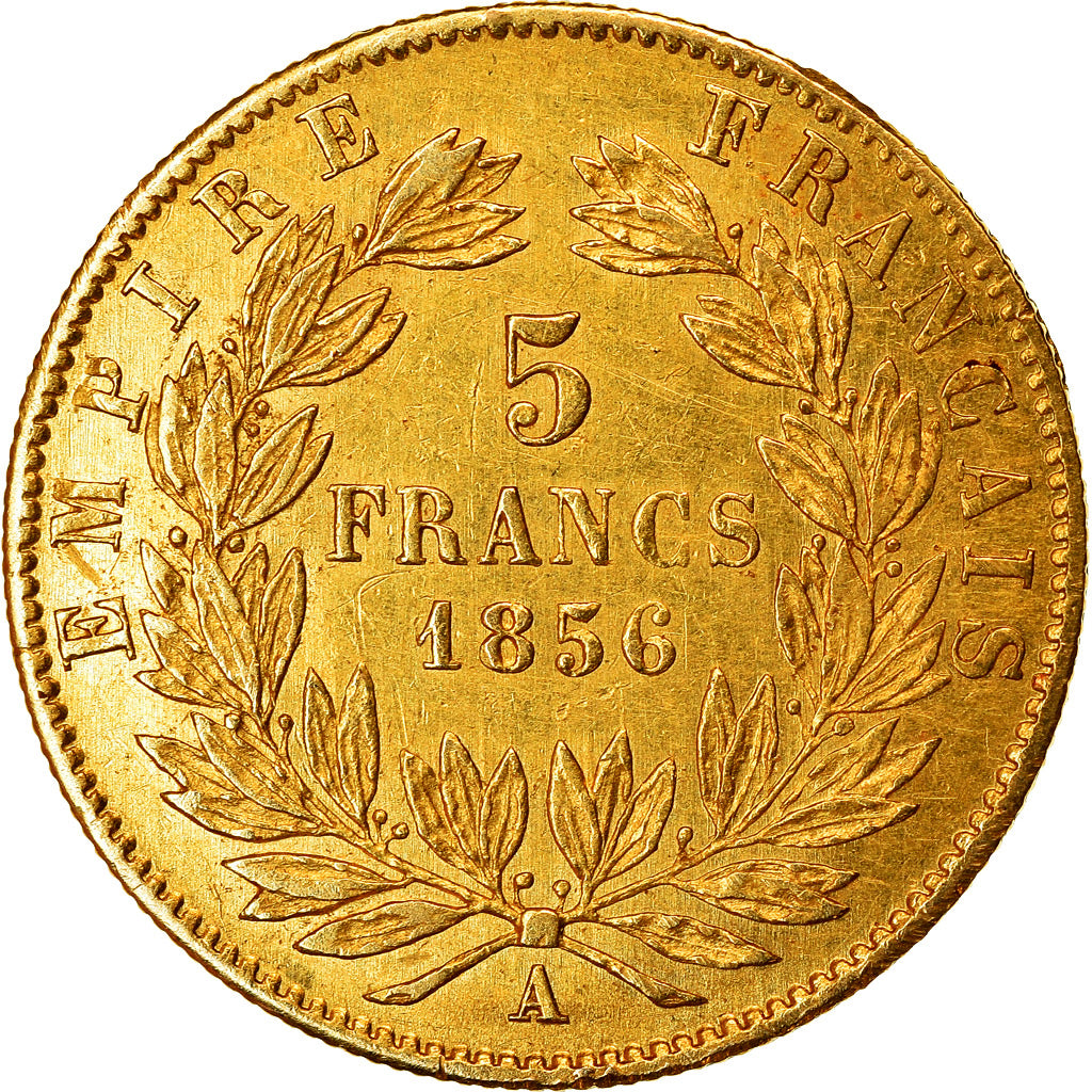 Moeda, França, Napoleon III, Napoléon III, 5 Francs, 1856, Paris, EF(40-45)