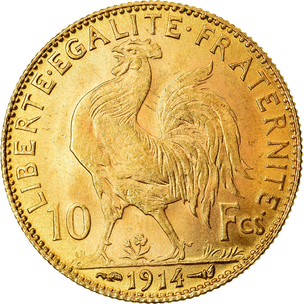 Coin, France, Marianne, 10 Francs, 1914, Paris, MS(63), Gold, KM:846
