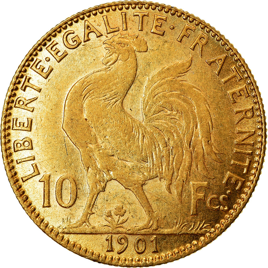 Moneta, Francia, Marianne, 10 Francs, 1901, Paris, SPL-, Oro, KM:846