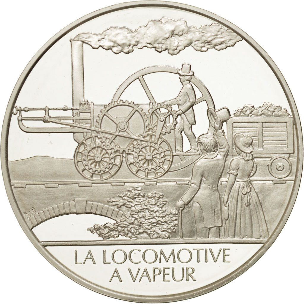 France, Medal, La locomotive à vapeur, Sciences & Technologies, MS(65-70)