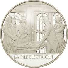 France, Medal, La pile electrique, Sciences & Technologies, MS(65-70), Silver