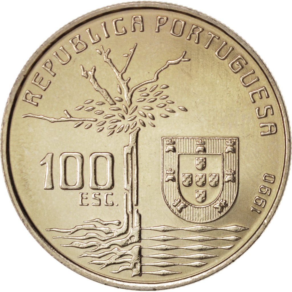 Portugal, 100 Escudos, 1990, Copper-nickel, KM:656