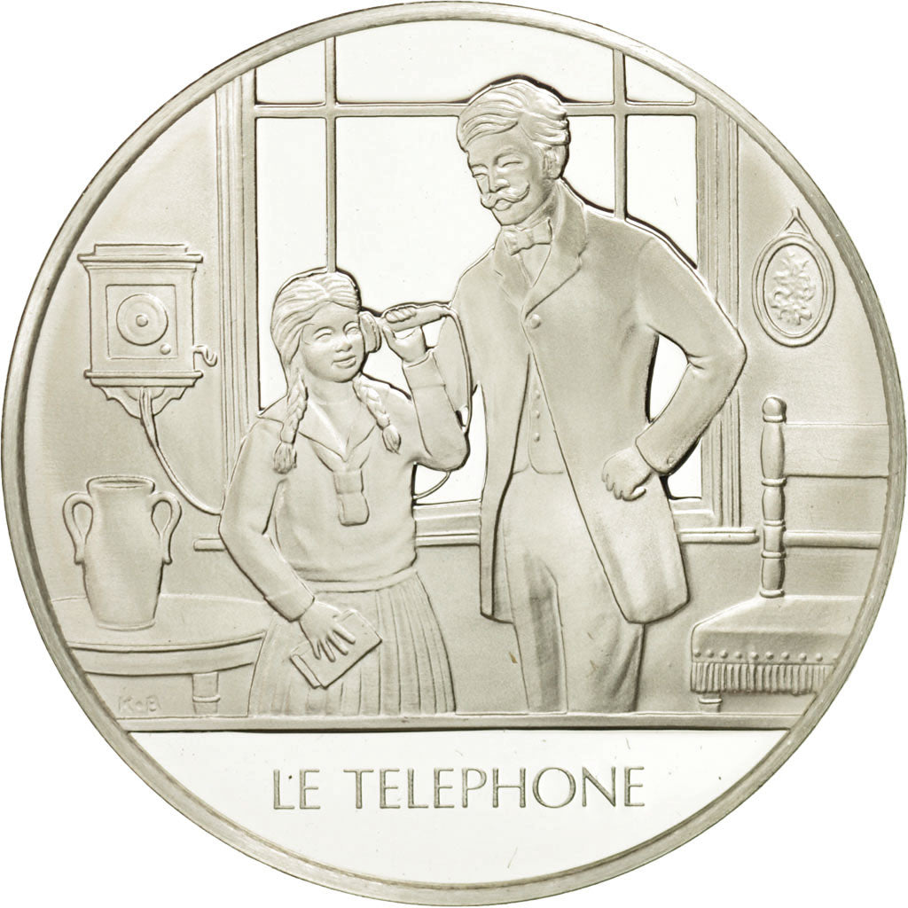 France, Medal, Le téléphone, Sciences & Technologies, FDC, Argent