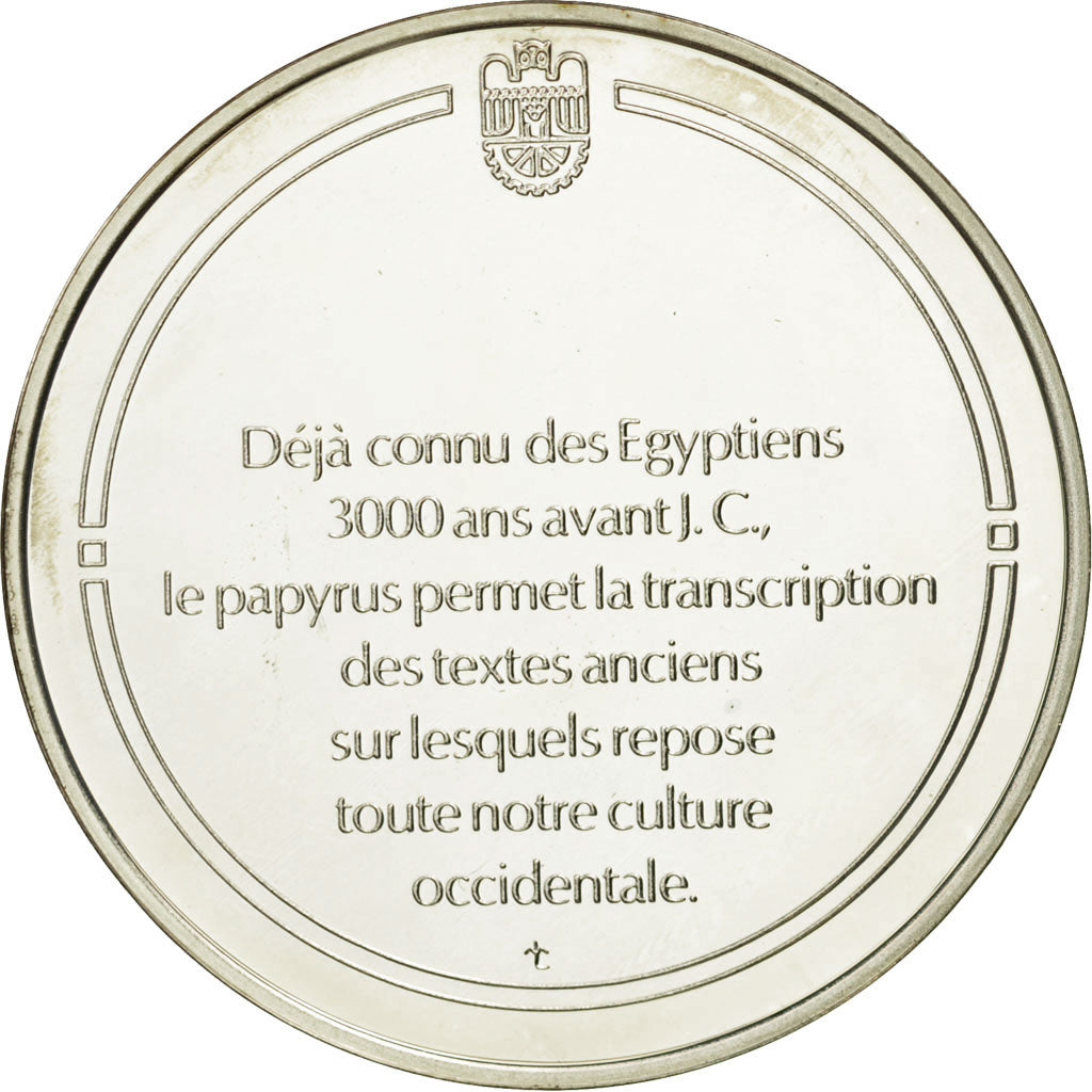 France, Medal, Le papyrus, Sciences & Technologies, MS(65-70), Silver