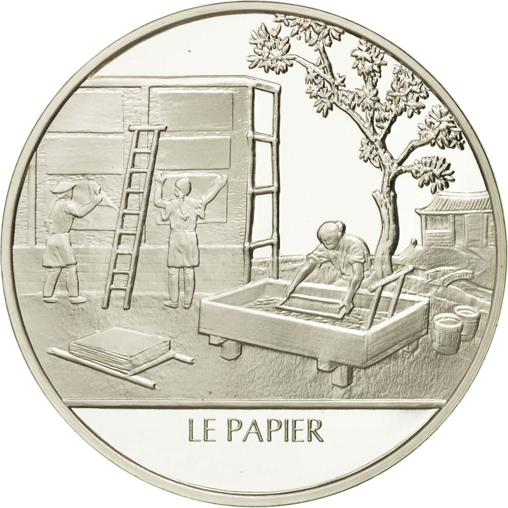 France, Medal, Le papier, Sciences & Technologies, MS(65-70), Silver