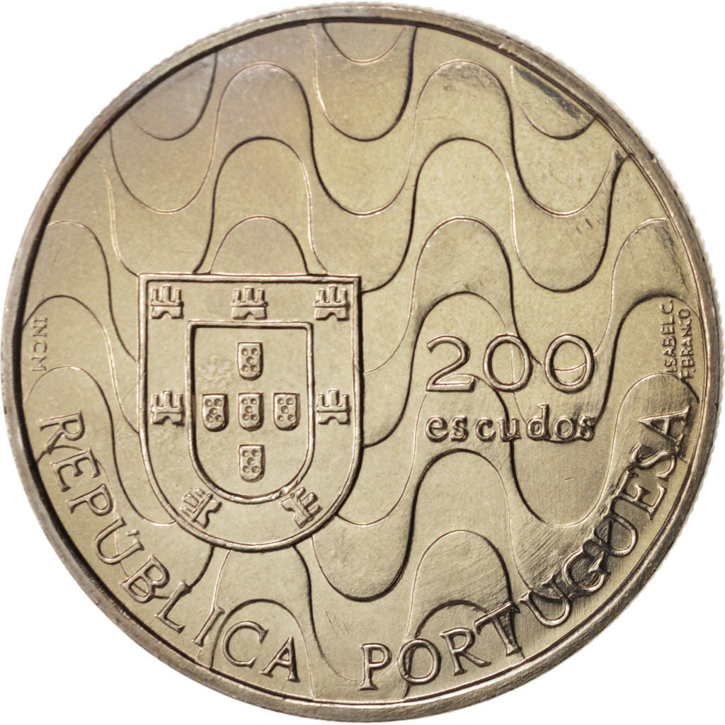 Coin, Portugal, 200 Escudos, 1992, Lisbon, MS(65-70), Copper-nickel, KM:663