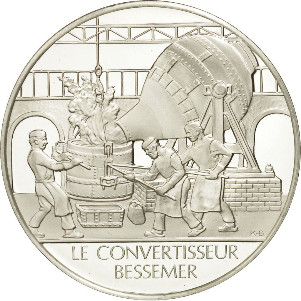 France, Medal, Le convertisseur Bessemer, Sciences & Technologies, MS(65-70)