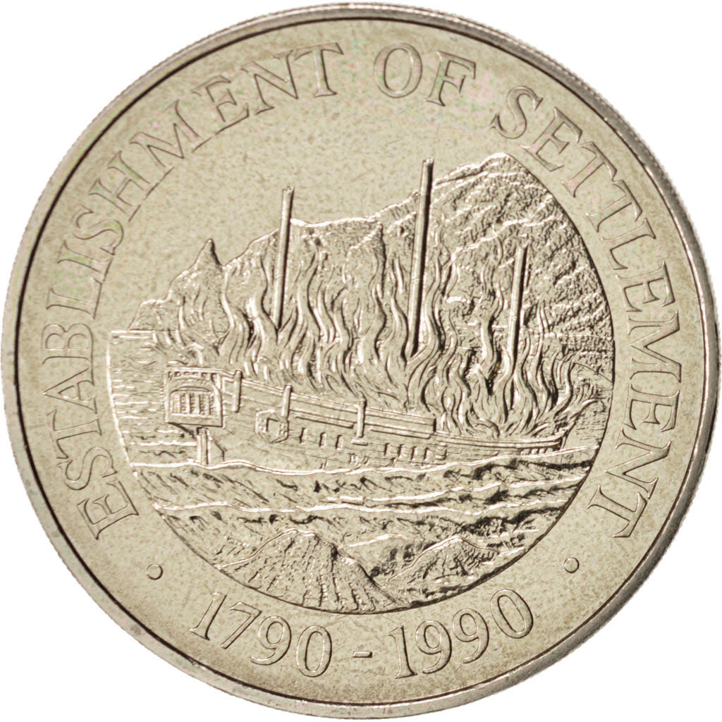 PITCAIRN ISLANDS, Elizabeth II, Dollar, 1990, Copper-nickel, KM:7