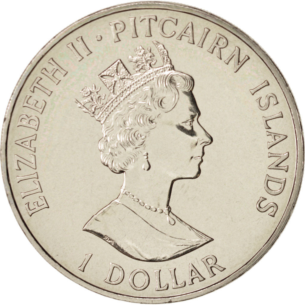 PITCAIRN ISLANDS, Elizabeth II, Dollar, 1990, Copper-nickel, KM:7