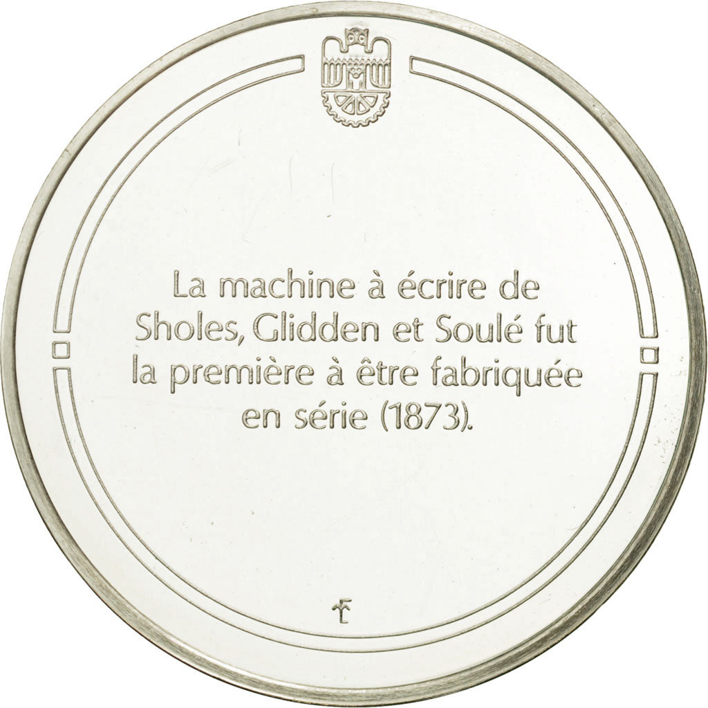 France, Medal, La machine à écrire, Sciences & Technologies, MS(65-70), Silver