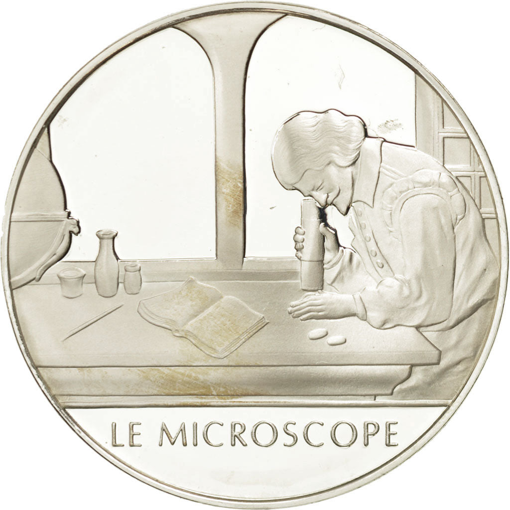 France, Medal, Le microscope, Sciences & Technologies, MS(65-70), Silver
