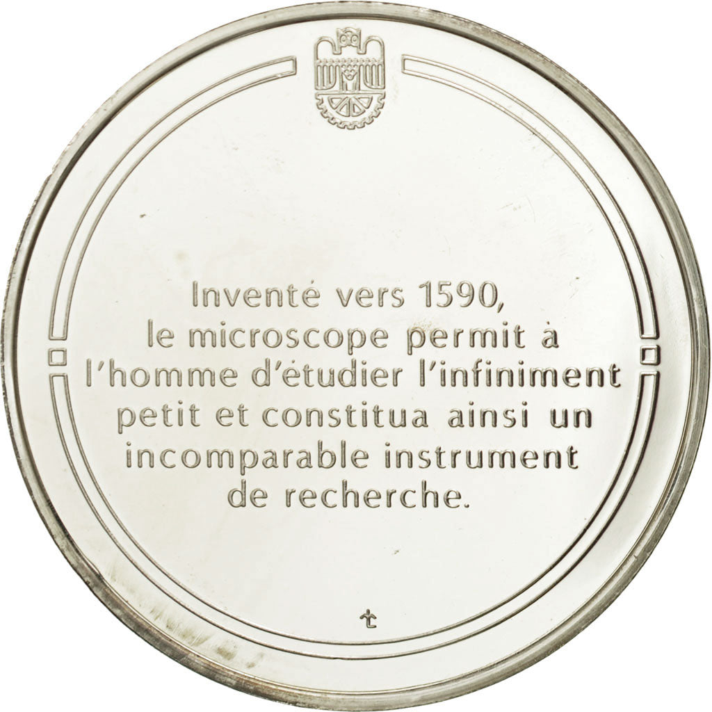 France, Medal, Le microscope, Sciences & Technologies, MS(65-70), Silver
