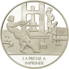 France, Medal, La presse à imprimer, Sciences & Technologies, MS(65-70), Silver