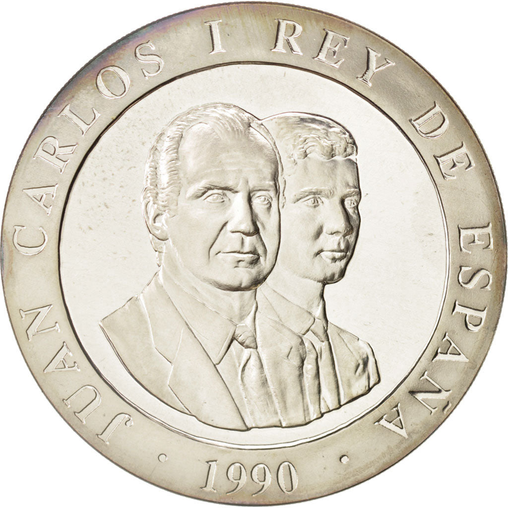 Spain, Juan Carlos I, 2000 Pesetas, 1990, Silver, KM:859