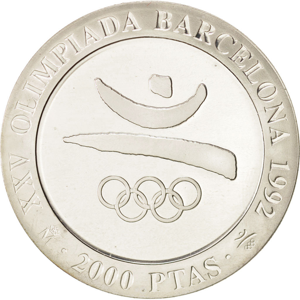 Spain, Juan Carlos I, 2000 Pesetas, 1990, Silver, KM:859