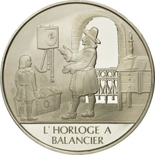 France, Medal, L'horloge à balancier, Sciences & Technologies, FDC, Argent