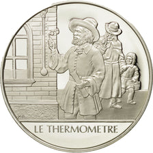 France, Medal, Le thermomètre, Sciences & Technologies, FDC, Argent