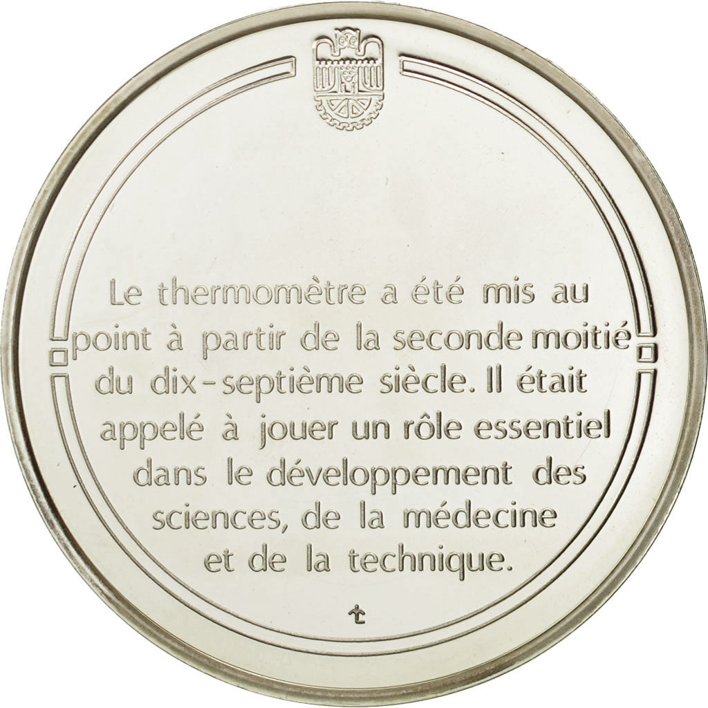 France, Medal, Le thermomètre, Sciences & Technologies, MS(65-70), Silver