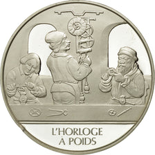 Francja, Medal, L'horloge à poids, Nauka i technologia, MS(65-70), Srebro