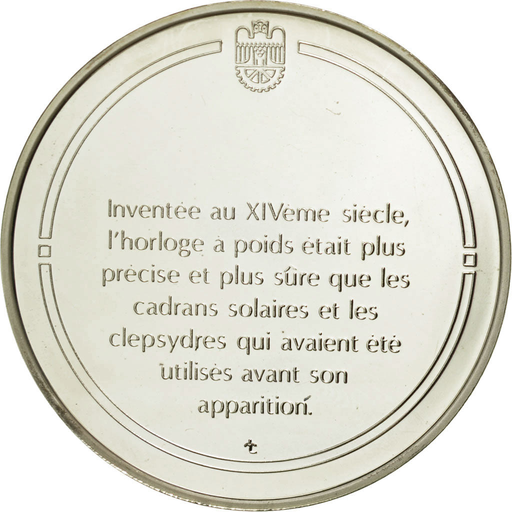France, Medal, L'horloge à poids, Sciences & Technologies, MS(65-70), Silver