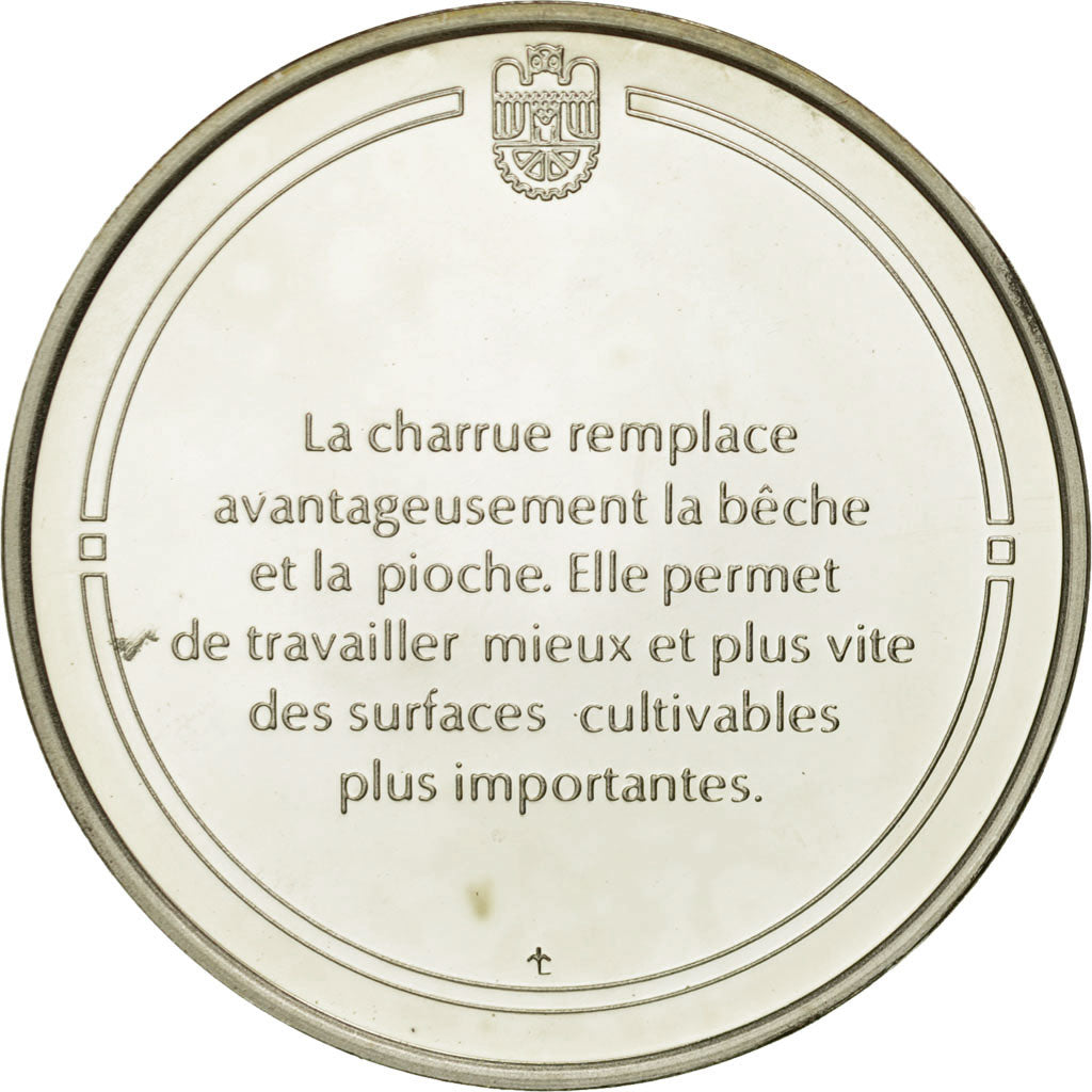 Francja, Medal, La charrue, Nauka i technologia, MS(65-70), Srebro