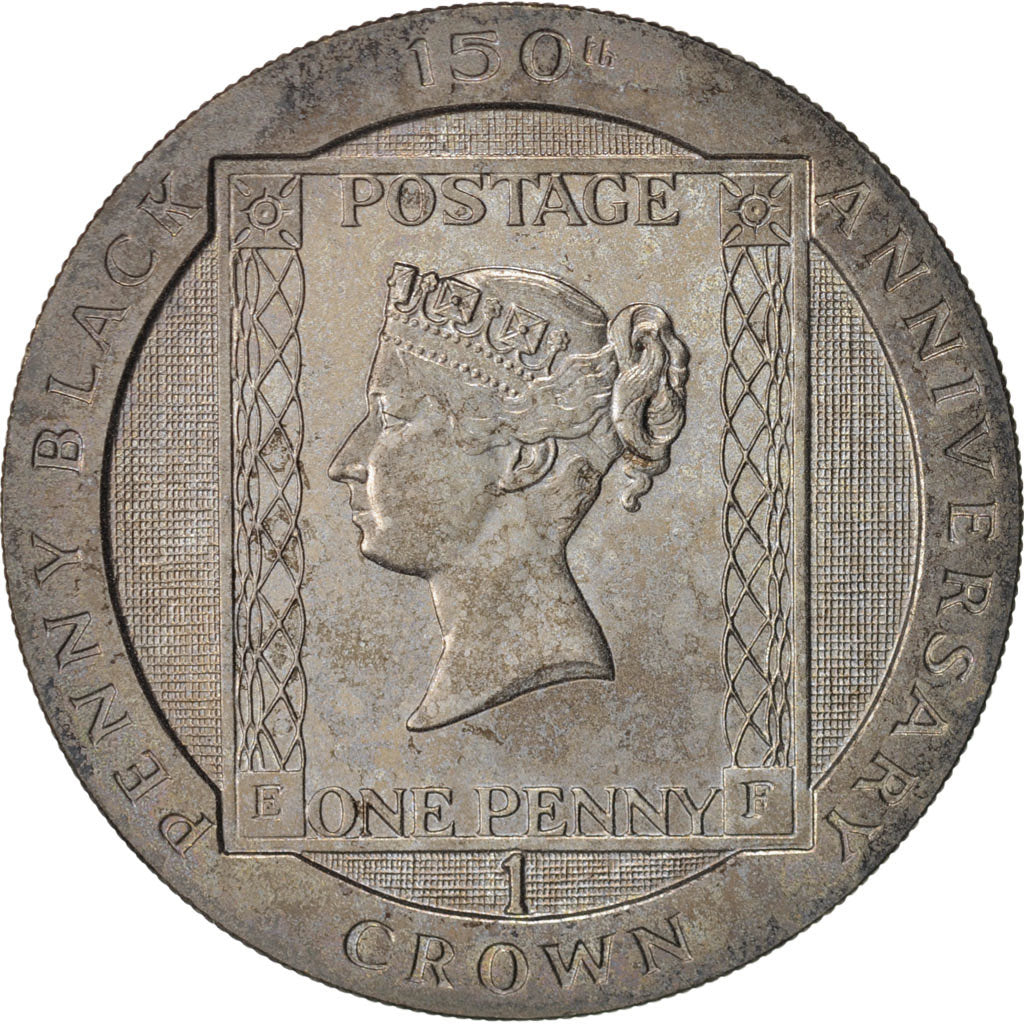 Isle of Man, Elizabeth II, Crown, 1990, Toned, Silver, KM:267a