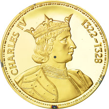 Frankrijk, Medal, Les Rois de France, Charles IV, History, FDC, Vermeil