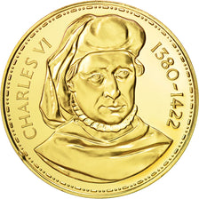 Francia, Medal, Les Rois de France, Charles VI, History, FDC, Oro vermeil