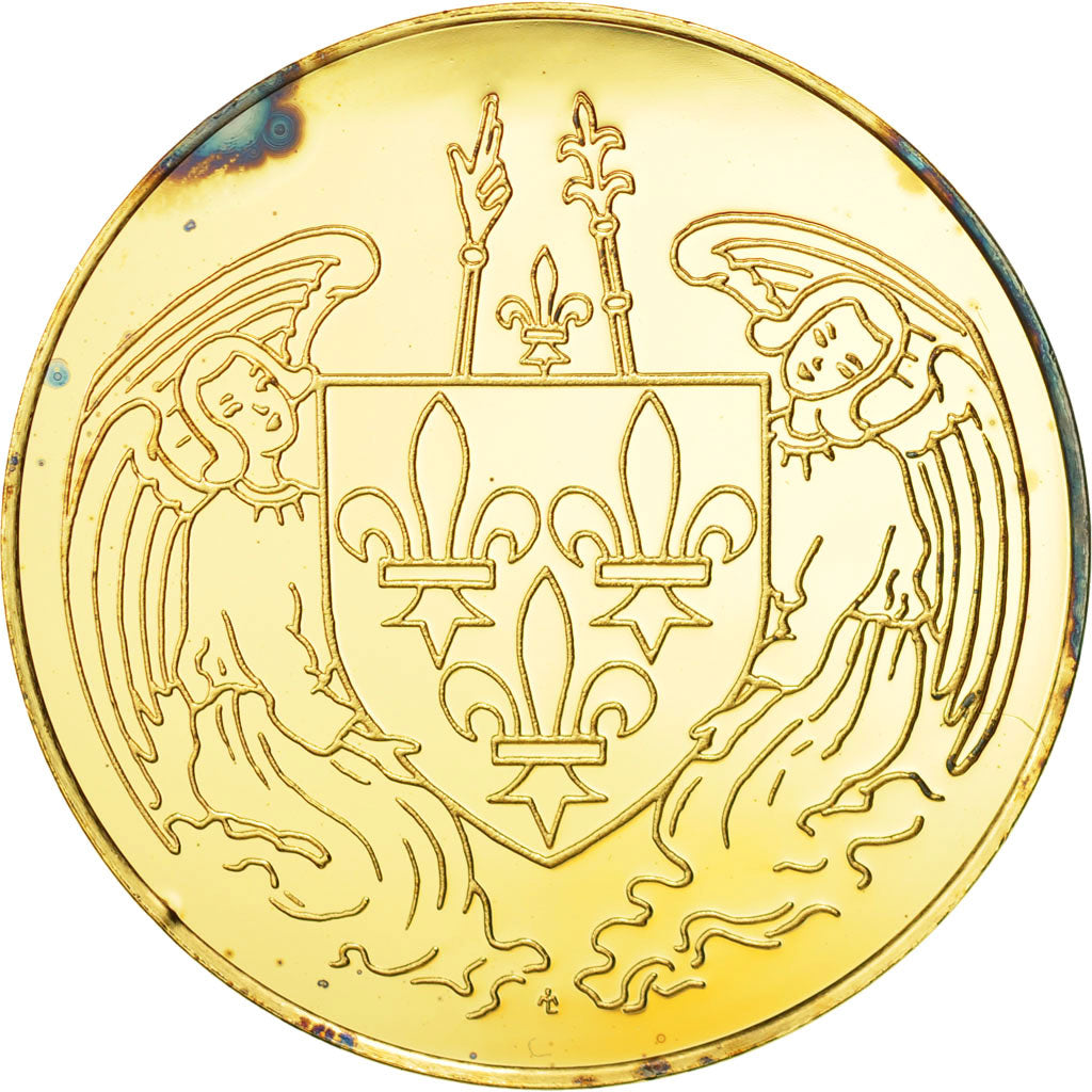 Francia, Medal, Les Rois de France, Charles VII, History, FDC, Oro vermeil