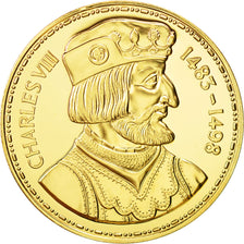 France, Medal, Les Rois de France, Charles VIII, History, MS(65-70), Vermeil