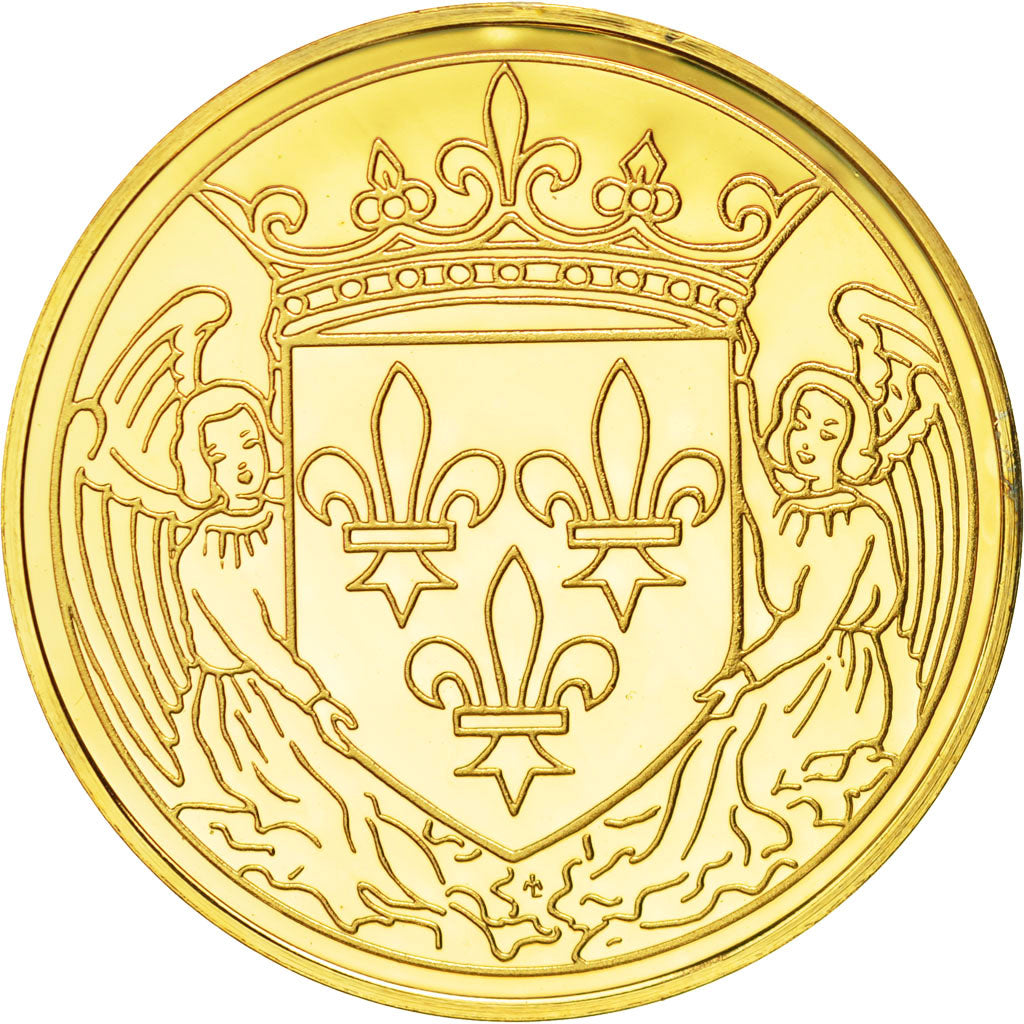 France, Medal, Les Rois de France, Louis XI, History, MS(65-70), Vermeil