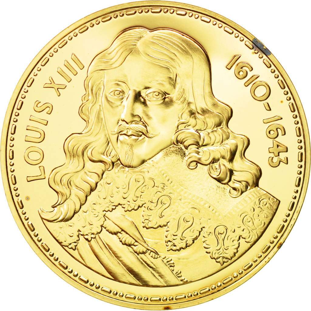 France, Medal, Les rois de France, Louis XIII, History, MS(65-70), Vermeil