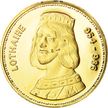 France, Medal, Les Rois de France, Lothaire, History, MS(65-70), Vermeil