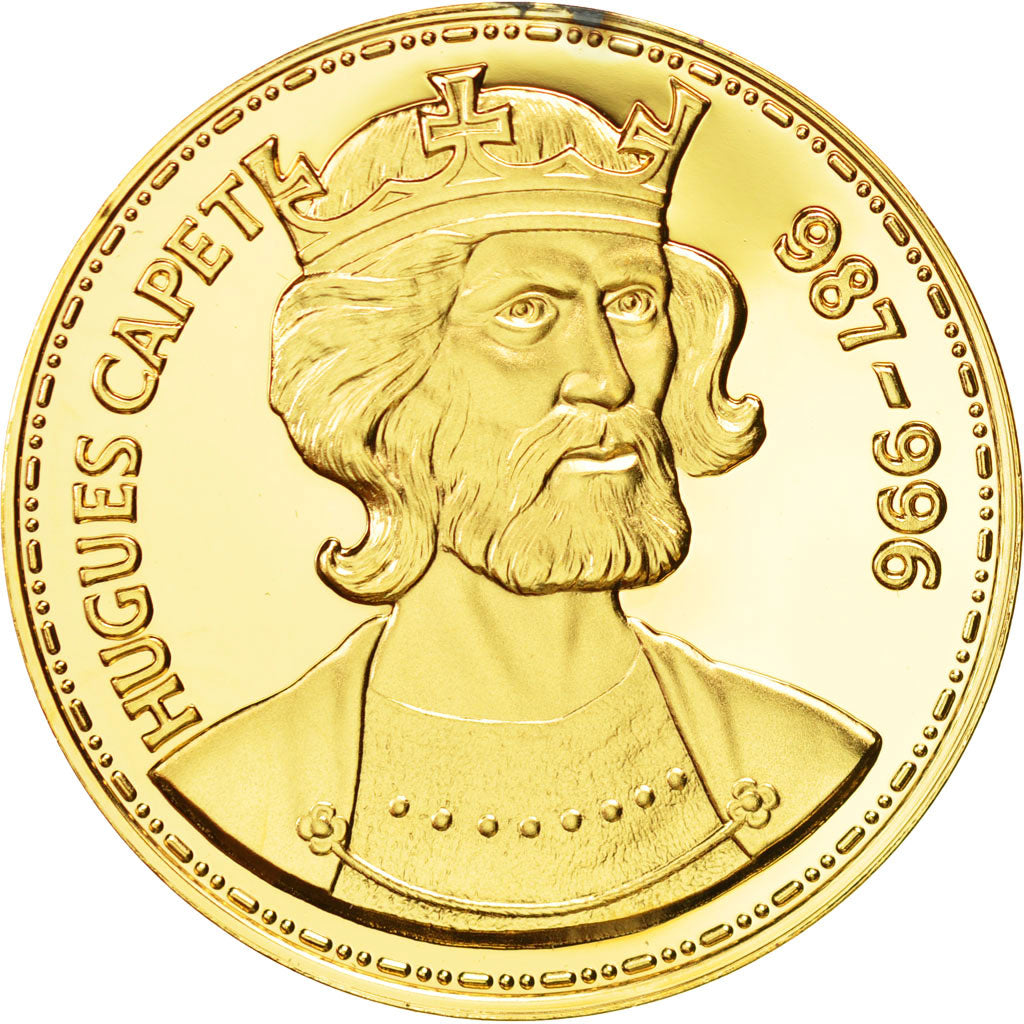 France, Medal, Les Rois de France, Hugues Capet, History, MS(65-70), Vermeil