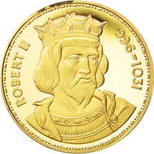 Francja, Medal, Les Rois de France, Robert II, Historia, MS(65-70), Vermeil