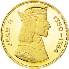 Francja, Medal, Les Rois de France, Jean II, Historia, MS(65-70), Vermeil