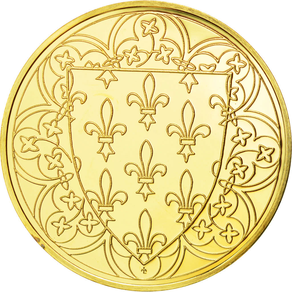 Francja, Medal, Les Rois de France, Jean II, Historia, MS(65-70), Vermeil