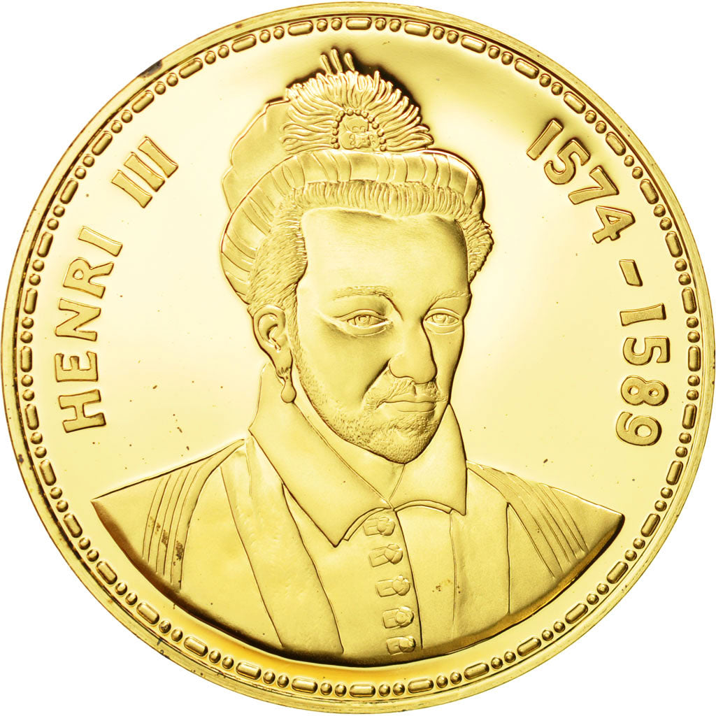 France, Medal, Les Rois de France, Henri III, History, FDC, Vermeil